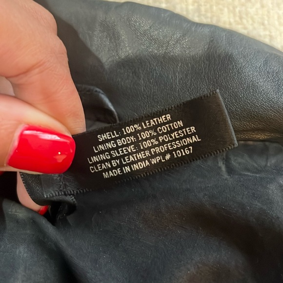 Bloomingdale’s Aqua 100% Leather Moto Style Jacket Medium - Picture 11 of 16